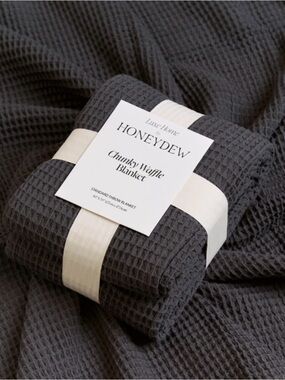 Honeydew Intimates Chunky Waffle Throw Blanket Charcoal 50” X 70” NEW